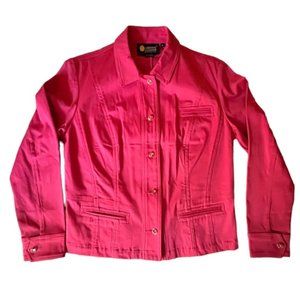 Classy CHRISTINE ALEXANDER Denim Jacket with Swarovski Crystal Buttons